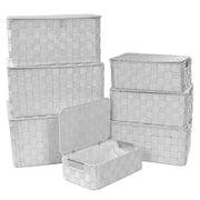 Caja poliéster blanca rectangular 1-7 con asas metálicas cm40x30h21,5