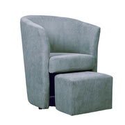 Sillón de tela con puf extraíble DJERBA Gris claro 63,5x 62,5x h76 cm