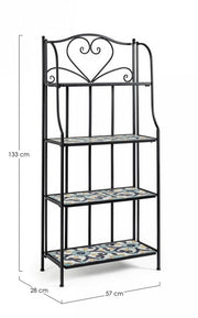Librería 4 estantes de metal estilo country Positano cm 57x28x133h