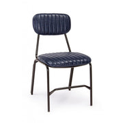 Silla Debbie azul vintage de ecopiel