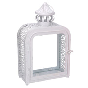 Farol de metal blanco 17x9h30,5 cm