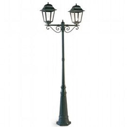 Lámpara de pared de aluminio fundido con difusores de vidrio transparente negro