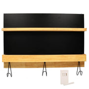 Pizarra con colgador de madera de 3 plazas y tiza cm60x40-47x8