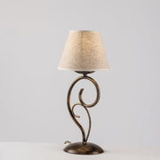 Lámpara de sobremesa Vienna marrón oro pantalla 1 luz efecto tela 16x h38 cm