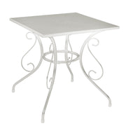 Antigua mesa de metal blanco cm70x70h72