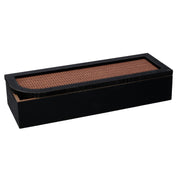 Caja de té de madera negra rectangular cm29x10h6
