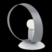 Lámpara de mesita de noche en hierro Blanco Gris una luz 19x h21 cm