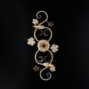 Lámpara de techo en hierro marfil con oro rosa decape dos luces 73x2x h17 cm