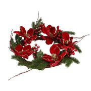 Corona flores bayas oro rojo redonda cmø50x40