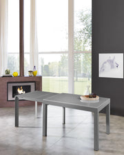 Mesa extensible con tapa de cristal templado gris 120/175/230/290/350x75h cm