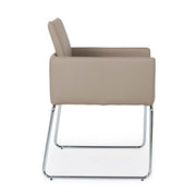 Silla con reposabrazos en polipiel Tortora SIXTY 60x54x h80.5 cm