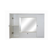 Mueble con espejo para baño 2 puertas blanco fresno con solapa h.61x93x14 cm