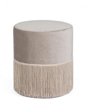 Puf Leilani efecto terciopelo gris claro D38 cm