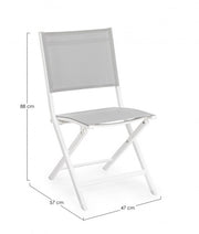 Silla de exterior en aluminio Blanco Gris ELIN 47x57x h88 cm