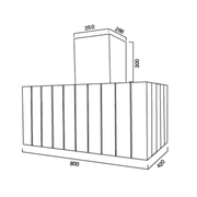 Campana extractora CUBE de acero inoxidable bruñido 80 cm