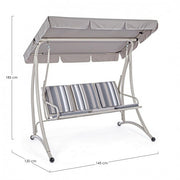 Mecedora tres plazas en acero Ivory GRELY 190x120x h185 cm