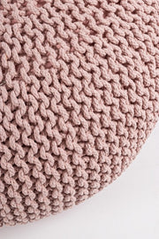 Puf tejido rosa diseño mobiliario cm 80