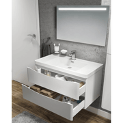 Mueble de baño suspendido Lesina blanco brillo 90x48x55