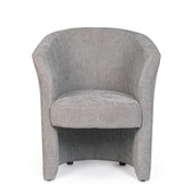Sillón en madera y tela gris claro BELICE 64,5x63x h76 cm