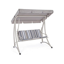 Mecedora tres plazas en acero Ivory GRELY 190x120x h185 cm