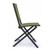 Silla de exterior en aluminio Antracita Verde ELIN 47x57x h88 cm