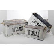 Contenedores de Bauli en cubierta de hojalata de madera industrial 3