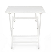 Mesa de exterior plegable en aluminio ELIN Blanco 70x70x h71 cm