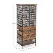 OFFICINA cómoda de acero y madera 129,5h cm
