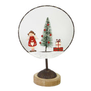 Decoración led metal árbol rojo cm20x11h30