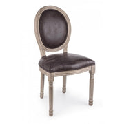 Silla de estilo clásico MATHILDE en madera revestida 96h cm