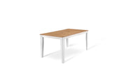 Mesa extensible roble-blanco 80 cm x 130-290 cm H. 76 cm