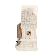 Casa resina blanca con led y gnomos cm40x23h44