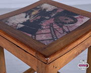 Taburete de madera multicolor 35x35x75h cm