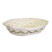 Cesta de mimbre ovalada blanca cm59x39h14