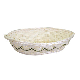 Cesta de mimbre ovalada blanca cm59x39h14