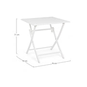 Mesa de exterior plegable en aluminio ELIN Blanco 70x70x h71 cm