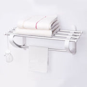 Elegante estante de baño de aluminio blanco 50 x 29.5 x 20 cm