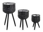 4x Set3 C. Vaso Trípode Negro