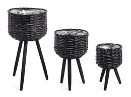 4x Set3 C. Vaso Trípode Negro