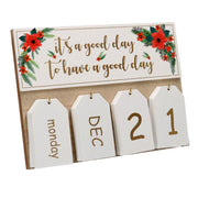 Calendario de madera blanco rectangular cm25x18x2,5