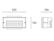 Lámpara de pared de aluminio fundido con difusor de termoplástico opalino - Luz cálida 3000°K - 10W - 840 lúmenes blanco