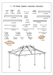 Gazebo dallas de lujo 3x3m con mosquitera 400g - m2