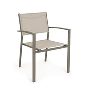 Silla De Exterior Con Reposabrazos De Aluminio Antracita Hilla 57X60X H88 Cm