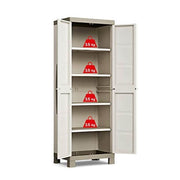 Armario multiusos de dos puertas y cuatro baldas Beige EXCELENCIA 89x54x h182 cm