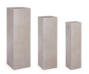 Conjunto de 3 columnas cuadradas, muebles de jardín gris tórtola Melange