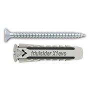 100 PCS - 'X1 EVO' Tapón Nylon con Tornillo Aglomerado TPS mm 5x25 y Tornillo 4x30 Friulsider