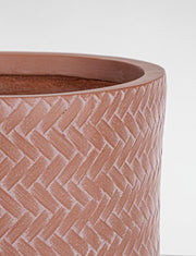 Set4 P.Vaso Pestañas Trenzado Terracota