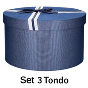 Caja cartón azul redonda 1-3 cm ø21,5h12,5