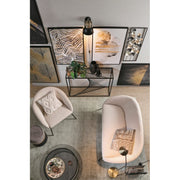 Sofá Aiko Velvet acero terciopelo blanco 142 x 80 x 75 cm