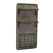 Estante de madera de metal 2 estantes con almacenaje cm38,5x11,5h78